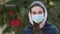 Coronavirus COVID-19 animation. Stay at home. Girl Wearing Medical Mask During Coronavirus COVID-19 Epidemic. Concept of