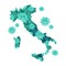 Coronavirus Covid-19 bacteria pattern in Italy map