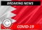 Coronavirus COVID-19 on Bahrain Flag