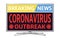 Coronavirus covid-19 breaking news on smart tv screen