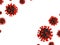 Coronavirus covid 19 cell, virus disease 3d rendering on white background with copyspace for banner, flyer, poster and brochure