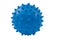 Coronavirus and COVID-19 concept with blue rubber sphere with spikes isolated on white background with clipping path cutout