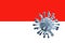 Coronavirus Covid-19 concept and Indonesia Flag. Dangerous asian corona virus.