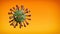 Coronavirus Covid-19 concept on orange background.