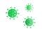 Coronavirus, covid-19 green color symbol graphic group on a white background. Seamless pattern in swatch panel
