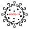 Coronavirus COVID-19 icon. Black sign  of virus on white background