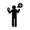 Coronavirus covid 19, patient medication bottle, health pictogram, silhouette style icon
