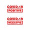 Coronavirus Covid-19 Positive and Negative Text Seal, Mark, Label Design Template