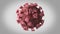 Coronavirus Covid-19 Slowly Rotating on a Gray Background, Seamless Looping 3d Animation