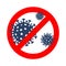 Coronavirus Covid 19 stop vector icon. Coronavirus 2019 nCov, virus epidemic, antiviral stop sign