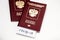 Coronavirus COVID-19 and tourism. Passport, COVID-19 inscription for travel. Quarantine. Restriction for tourists. Covid19 Corona