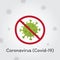 Coronavirus COVID-19 Vector Illustration. Stop Coronavirus with stop sign. COVID-19 prevention concept