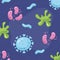 Coronavirus covid 19 and virus background with disease cells bacterias related design
