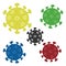 Coronavirus Covid-19 Virus Colorful Vector Flat Design Drawing Illustration Set