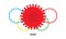 Coronavirus COVID-19 virus and Olympic games logo