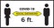 Coronavirus COVID-19 virus social distancing concept. Stay six feet apart