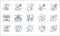 Coronavirus covid line icons. linear set. quality vector line set such as shield, cough, news, no traveling, protection, closed,