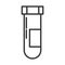 Coronavirus covid19 diagnostics research, laboratory test tube line icon design