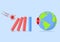 Coronavirus crash bar graph and collapses like a domino to press refresh button of the world.