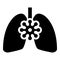Coronavirus damaged lungs Virus corona atack Eating lung concept Covid 19 Infected tuberculosis icon black color vector