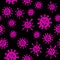Coronavirus dark seamless pattern