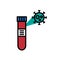 Coronavirus detection infection laboratory line icon, vector illustration