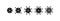 Coronavirus different icons. Covid-19 virus signs. Mutations of virus