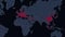 Coronavirus disease 2019 situation update worldwide. Covid-19 map confirmed cases report worldwide globally. 4K.