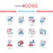 Coronavirus disease - colorful line design style icons