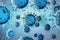 Coronavirus disease COVID-19 medical 3D render infection.Virus protection covid19 molecule on blue.Dangerous asian ncov