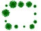 Coronavirus disease COVID-19 medical 3D render infection.Virus protection covid19 molecule on green.Dangerous asian ncov