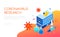 Coronavirus disease research - colorful isometric web banner