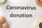 Coronavirus donation. Food help. Quarantion. Self isolation.
