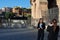 Coronavirus emergency in Rome, the closed Colosseum remains deserted. While a TV journalist broadcasts the news live
