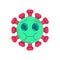 Coronavirus emoticon feel sick flat icon