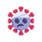Coronavirus emoticon with headache flat icon