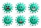 Coronavirus emoticon icon vector set. Coronavirus covid-19 smiley icon and emoji.