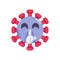 Coronavirus emoticon making silent flat icon