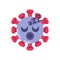 Coronavirus emoticon sleep flat icon