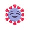 Coronavirus emoticon smile flat icon