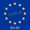 Coronavirus EU Flag Cartoon nCoV 19 Vector Design. COVID-19