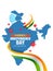 Coronavirus fight poster. India will fight against Covid-19 social media post. Vector Illustrationindian, flag and map happy