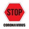 Coronavirus fight simbol - stop and prohibited