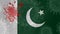 Coronavirus: flag with blood of Pakistan