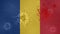 Coronavirus: flag with blood of Romania