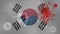 Coronavirus: flag with blood of South Korea