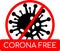 Coronavirus free zone icon and symbol, sticker and banner