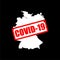 Coronavirus in Germany. COVID-19 virus, Germany map isolated on black background