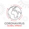 Coronavirus Global spread line icon