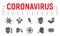 Coronavirus glyph icon set, illness symbols collection, vector sketches, logo illustrations, covid 19 icons, epidemic